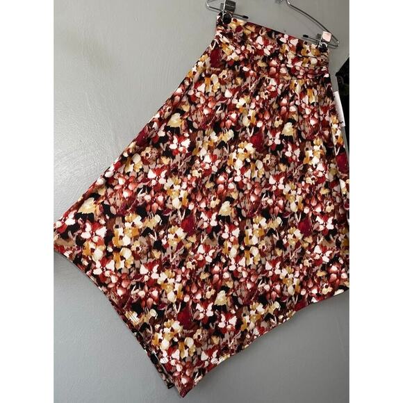 Apt 9 Size Medium Dark Floral Artsy Asymmetrical Knit Skirt Earthy Whimsigoth - Picture 2 of 10